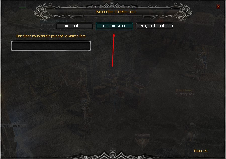 Market Place selling tab
